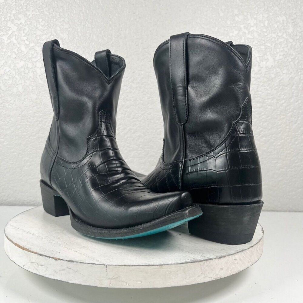 Black Leather Ankle Boots